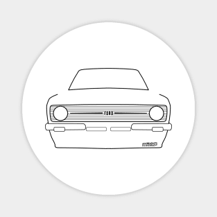 Ford Escort Mk2 RS Mexico classic car outline graphic (black) Magnet